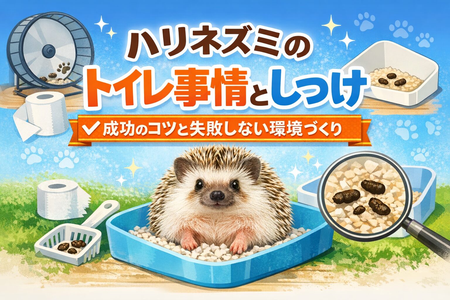 ハリネズミのトイレのしつけ