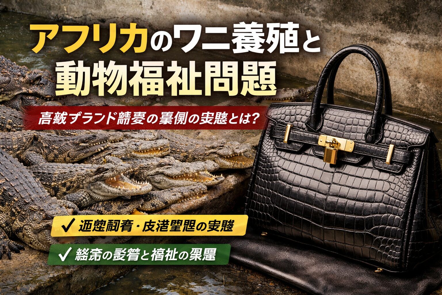 アフリカのワニ養殖産業と動物福祉問題