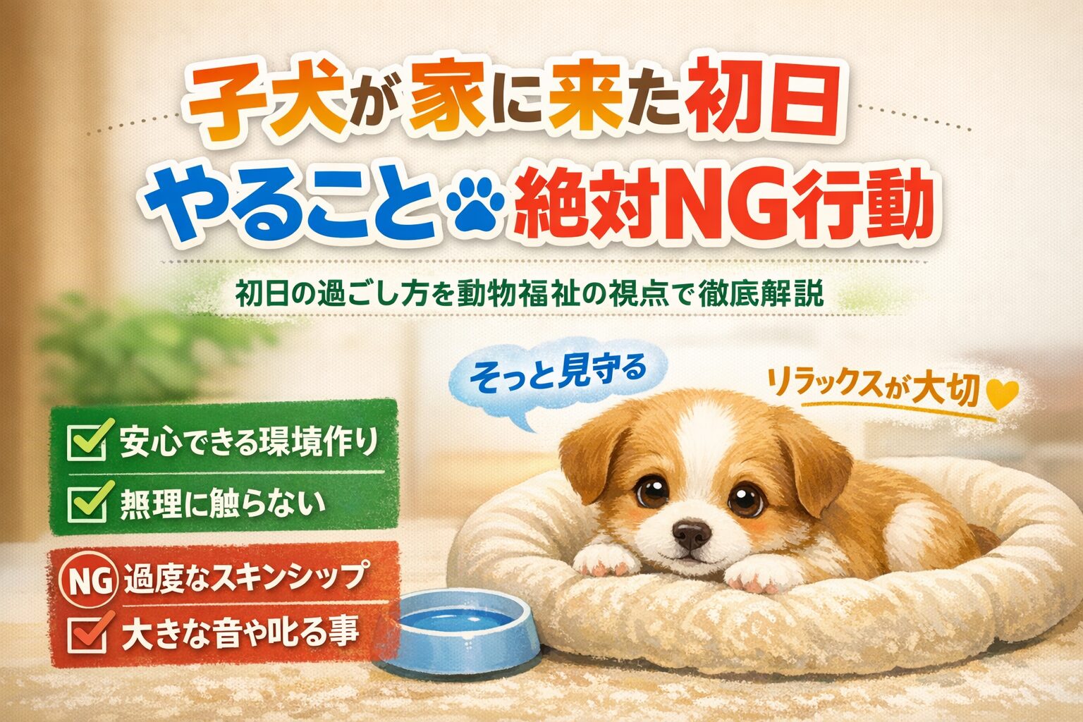 子犬が家に来た初日にやること