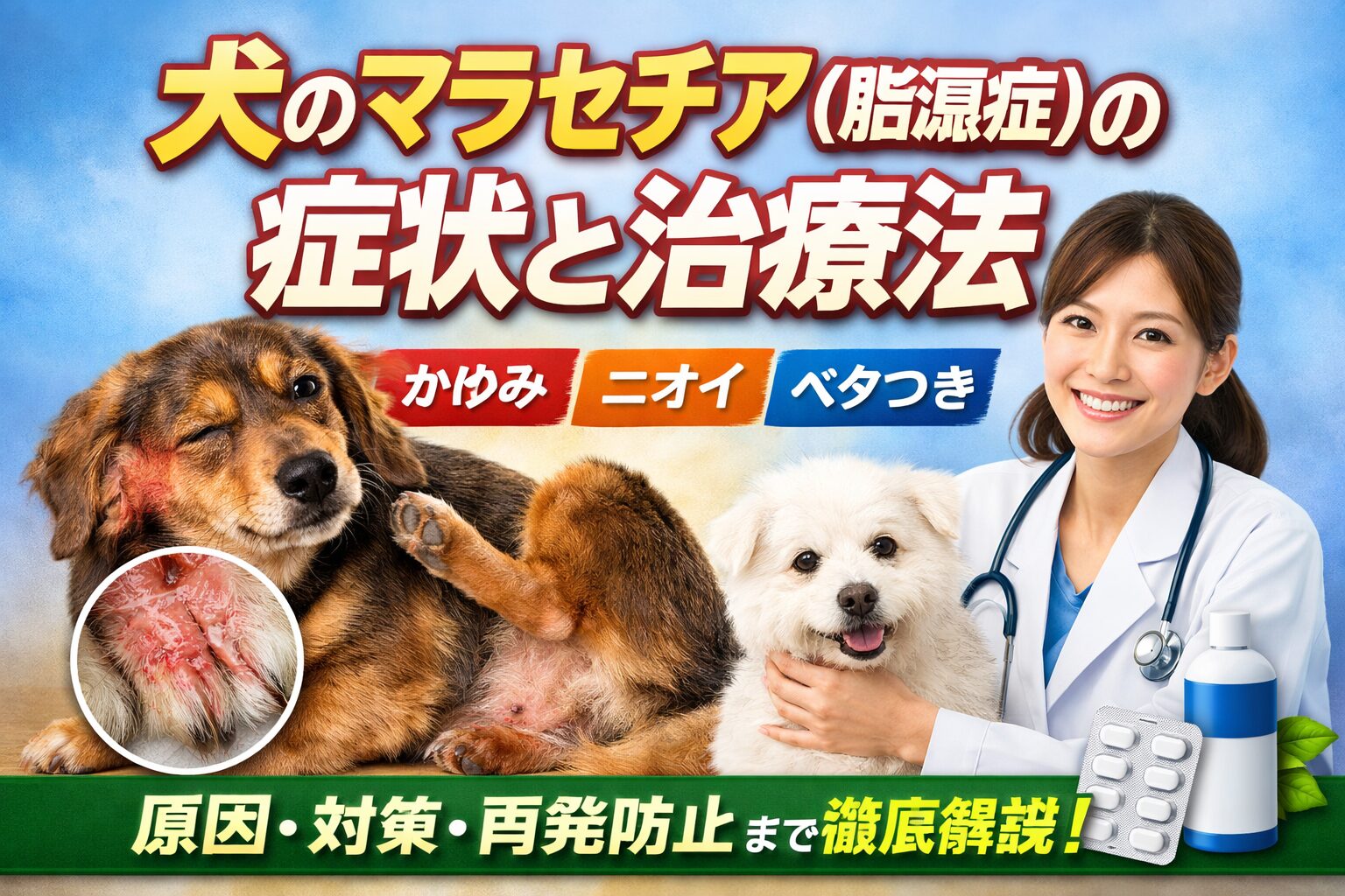 犬のマラセチア（脂漏症）の症状と治療法