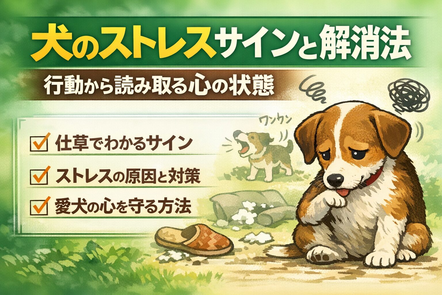 犬のストレスサインと解消法