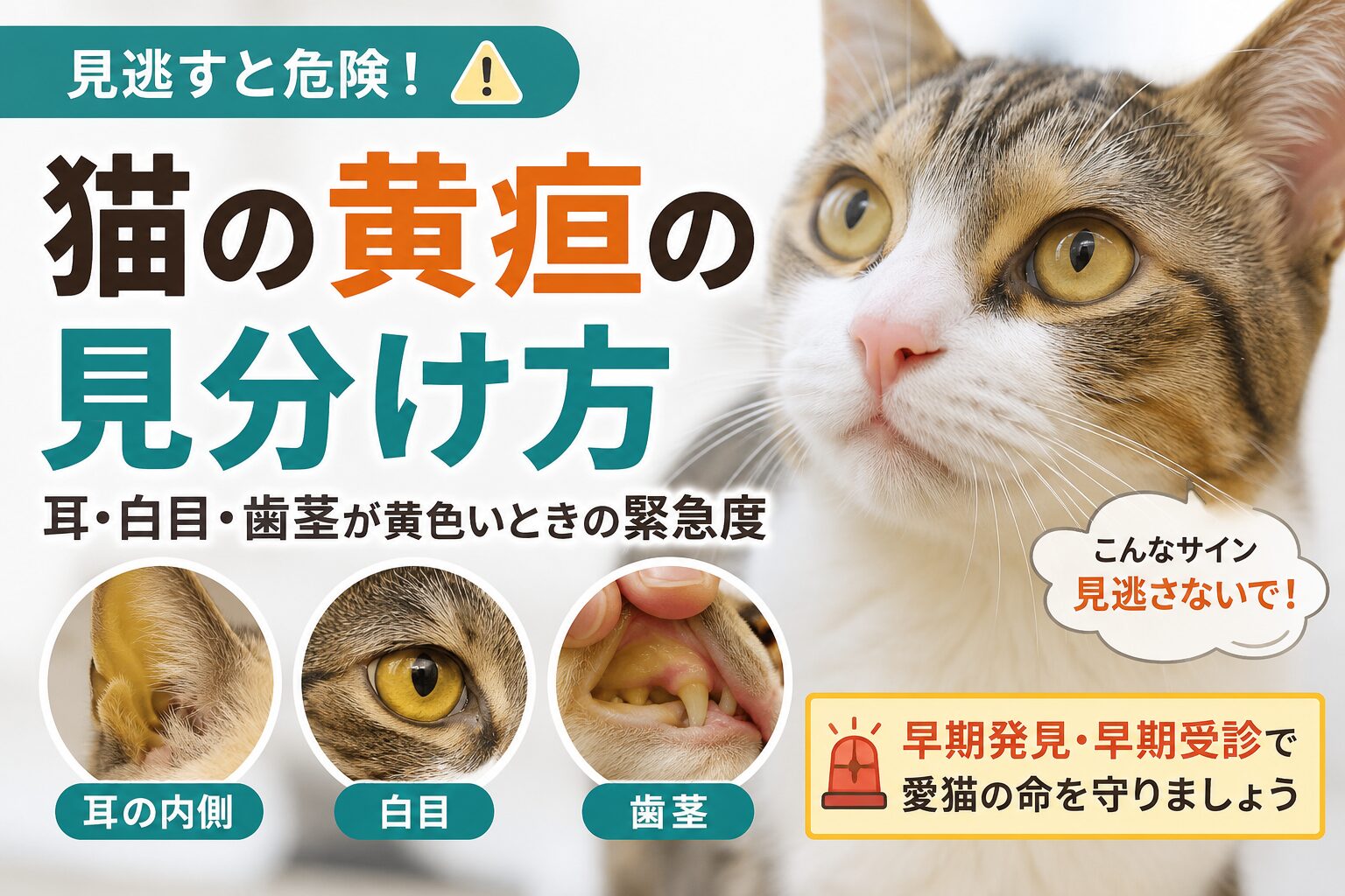 猫の黄疸の見分け方