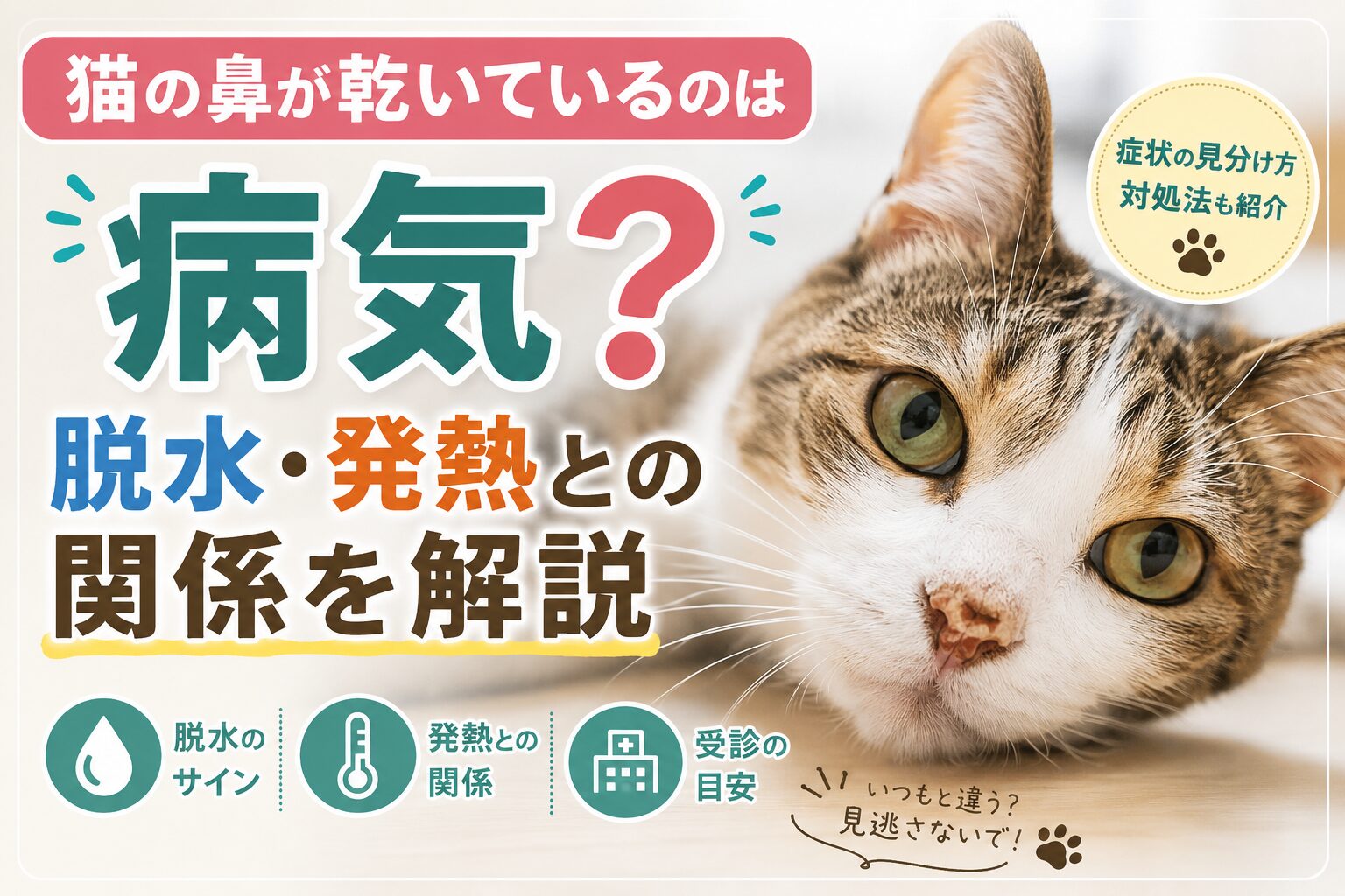 猫の鼻が乾いているのは病気