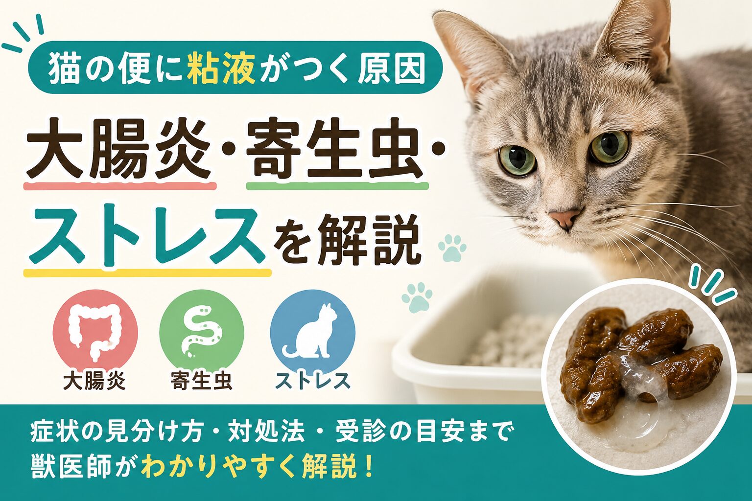 猫の便に粘液がつく原因