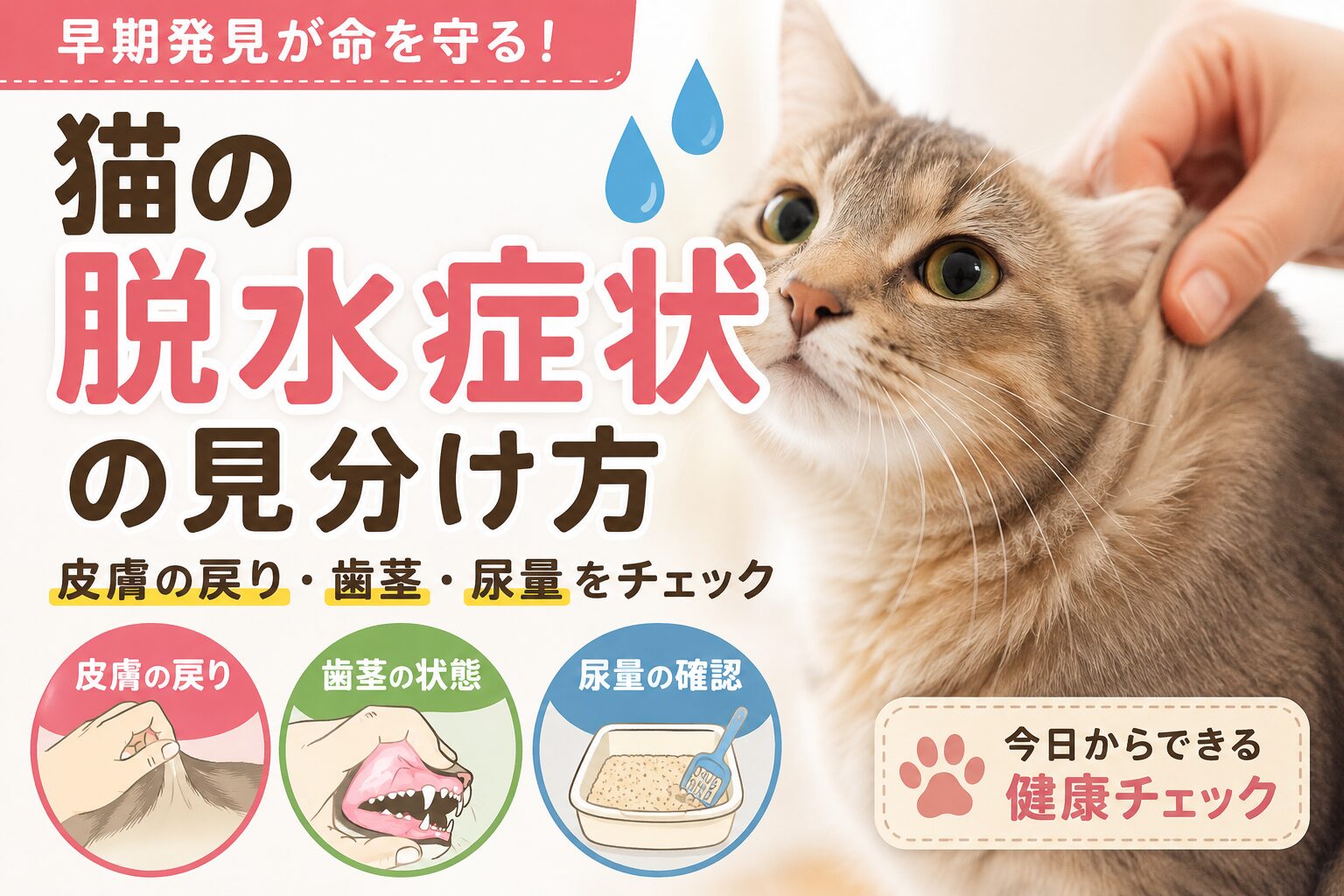 猫の脱水症状の見分け方