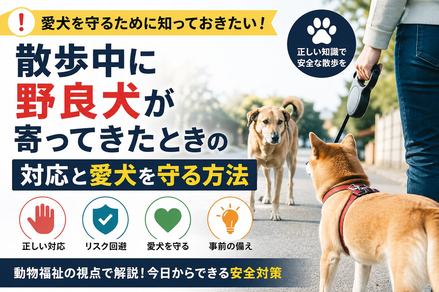 散歩中に野良犬が寄ってきたときの対応と愛犬を守る方法