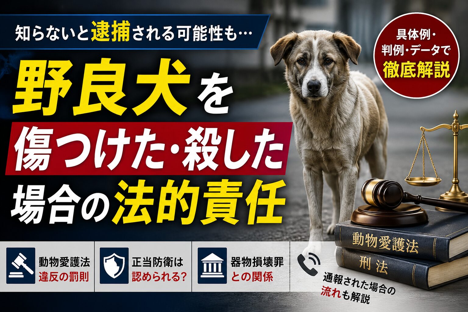 野良犬を傷つけた・殺した場合の法的責任
