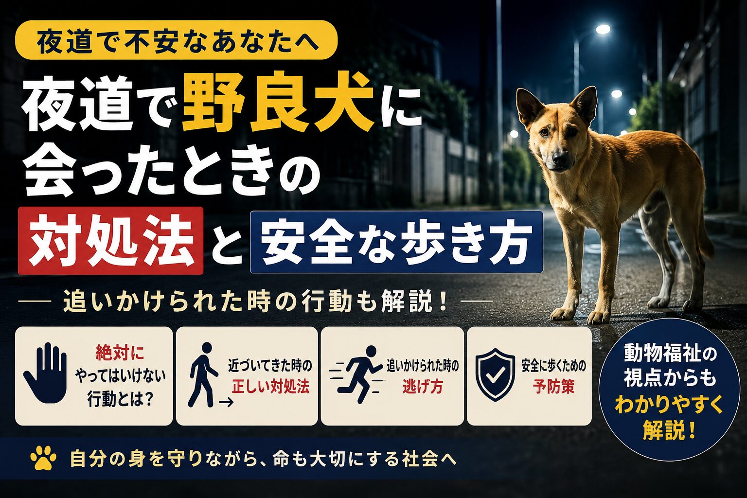 夜道で野良犬に会ったときの対処法と安全な歩き方
