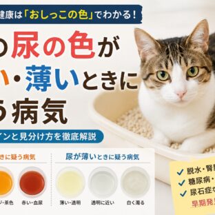 猫の尿の色が濃い・薄いときに疑う病気｜獣医師監修・症状別チェックリスト付き