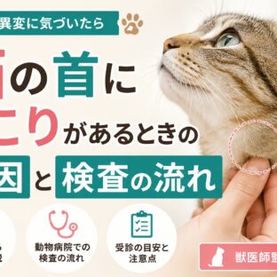 猫の首にしこりがある…それ、放置しないで。原因と検査の流れを獣医師監修レベルで解説