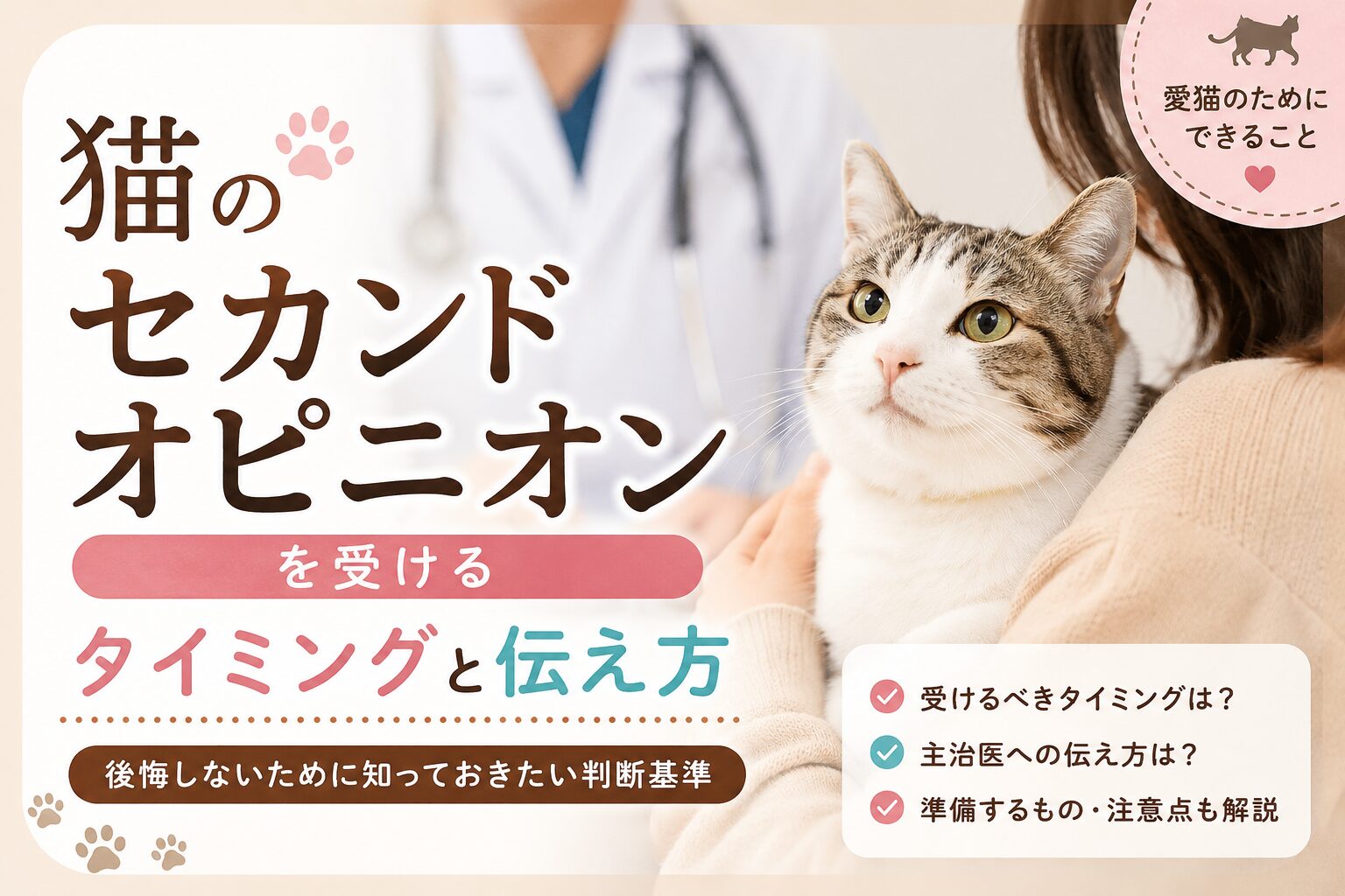 猫のセカンドオピニオンを受けるタイミングと伝え方