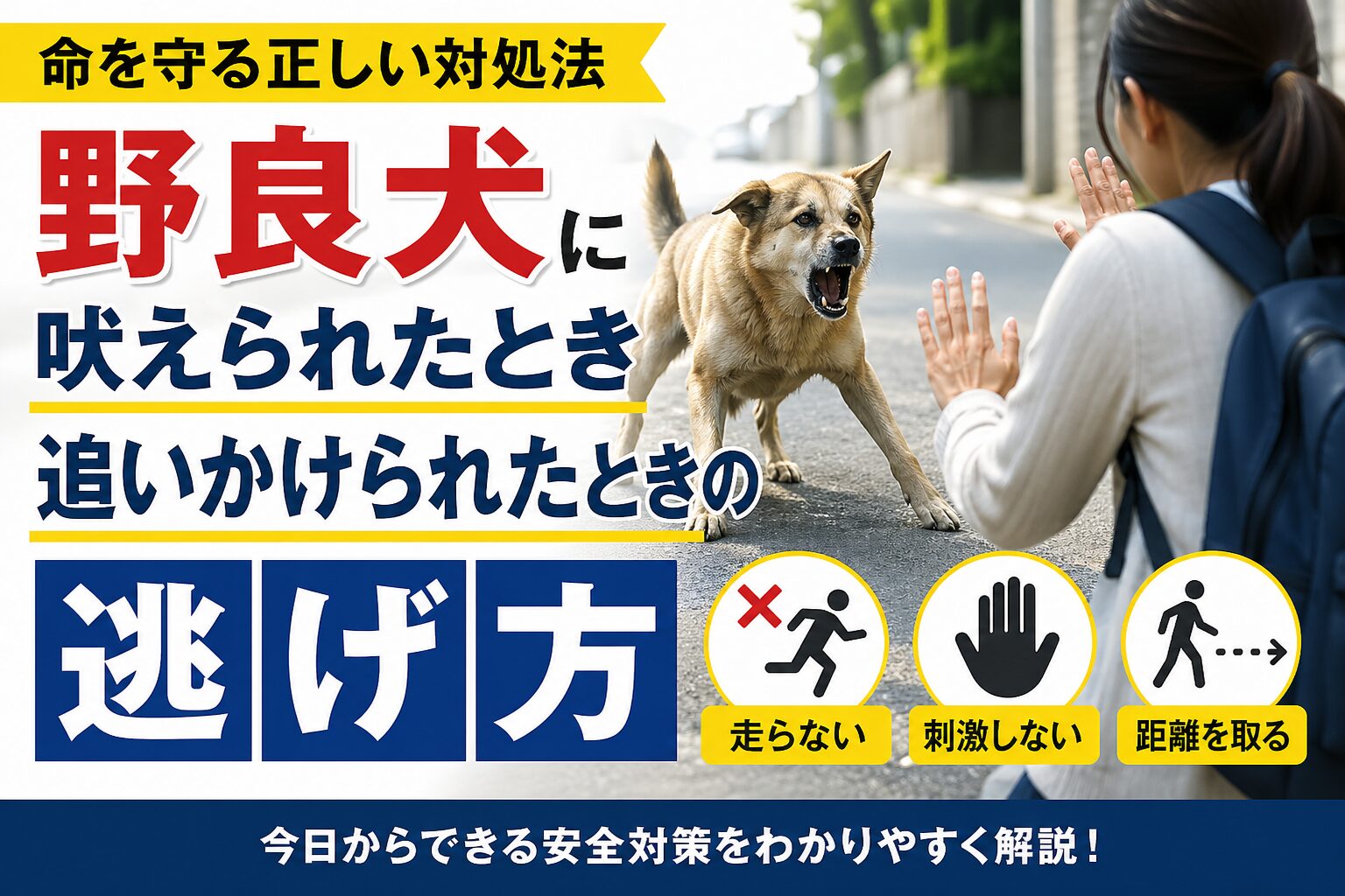 野良犬に吠えられたとき・追いかけられたときの正しい逃げ方