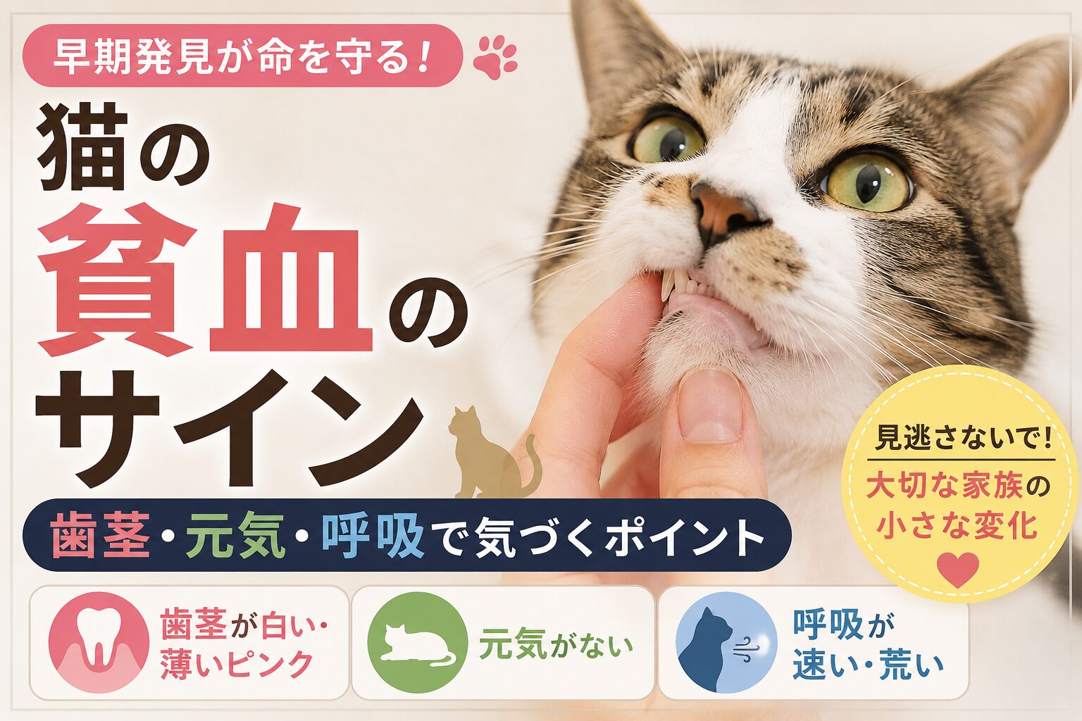 猫の貧血のサイン