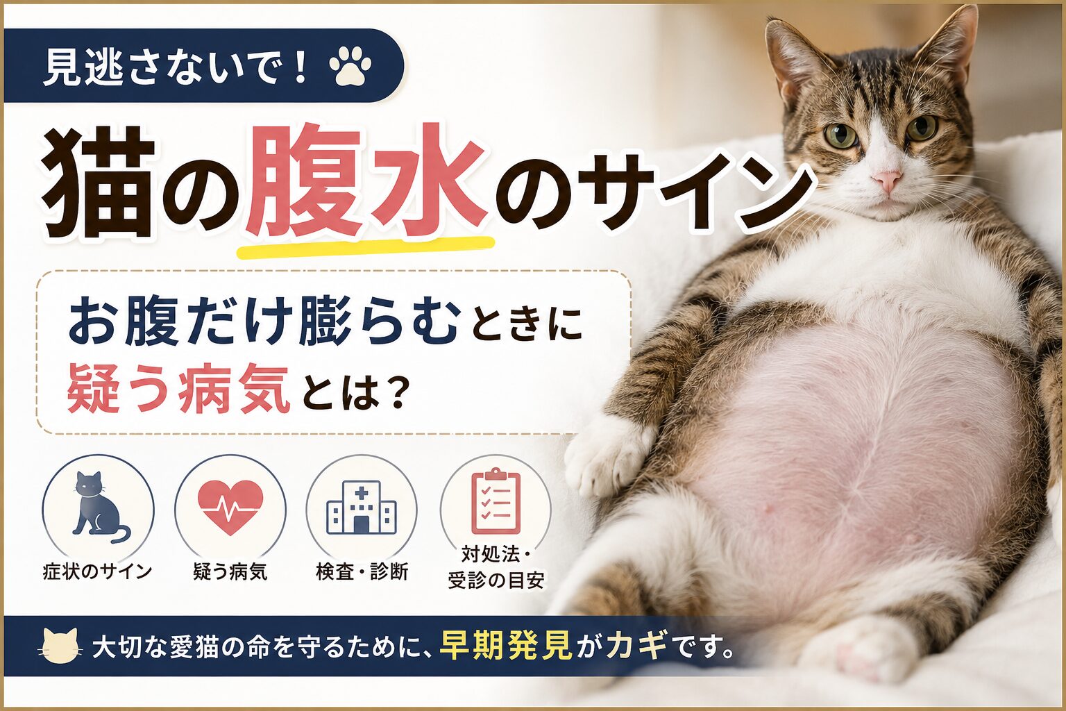 猫の腹水のサイン