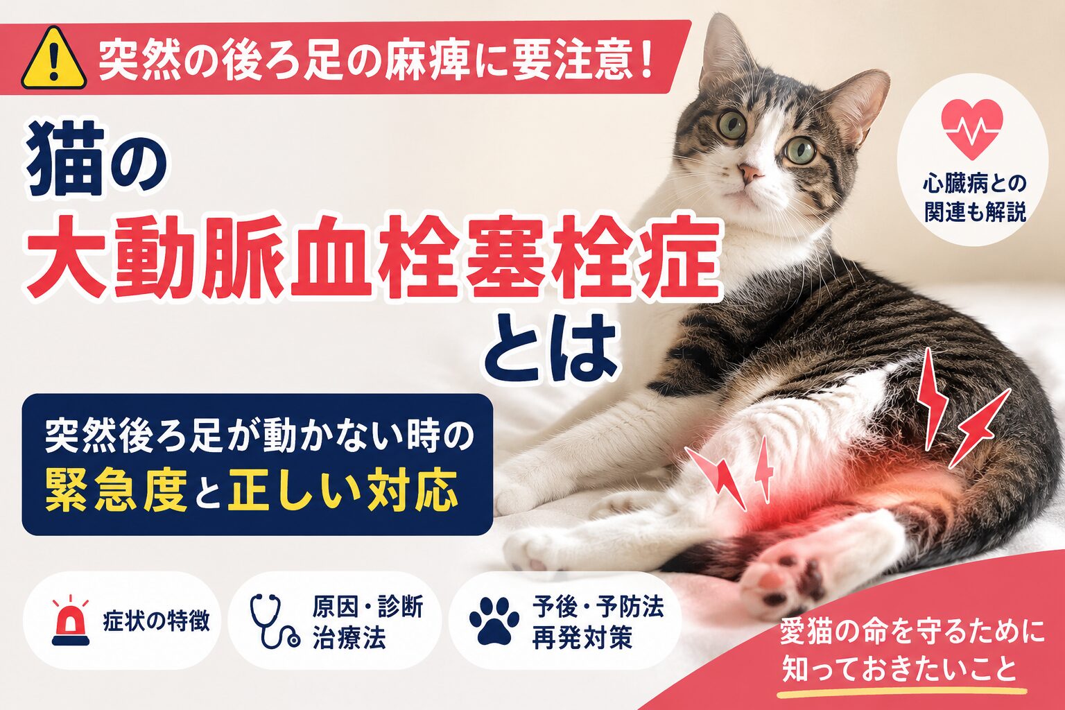猫の大動脈血栓塞栓症とは