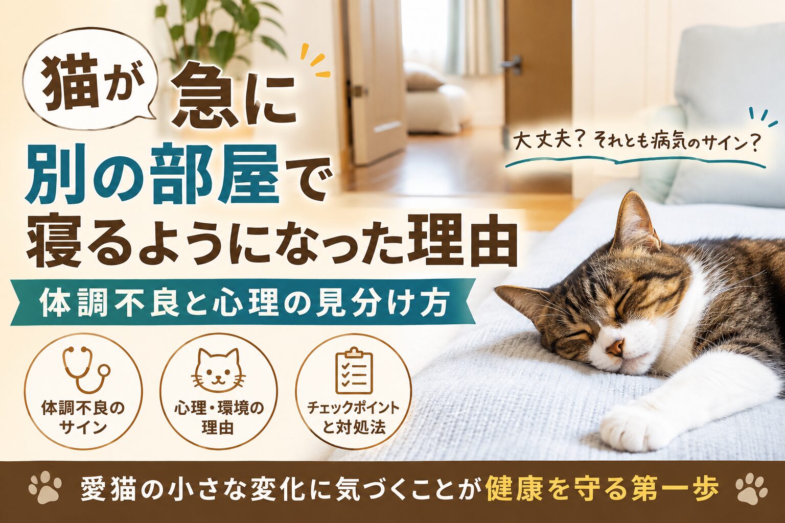 猫が急に別の部屋で寝るようになった理由