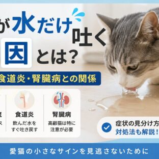 猫が水だけ吐く原因｜胃液・食道炎・腎臓病との関係を獣医師監修レベルで解説