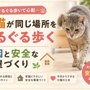 老猫が同じ場所をぐるぐる歩く原因と安全な部屋づくり【獣医師監修レベルの完全ガイド】