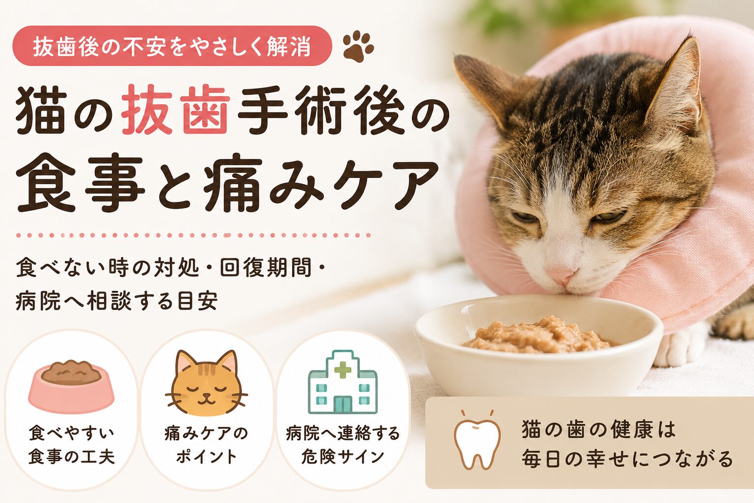 猫の抜歯手術後の食事と痛みケア