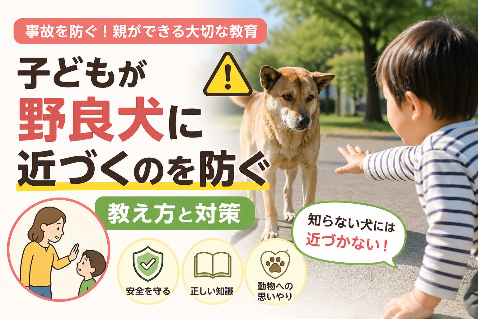 子どもが野良犬に近づくのを防ぐ教え方
