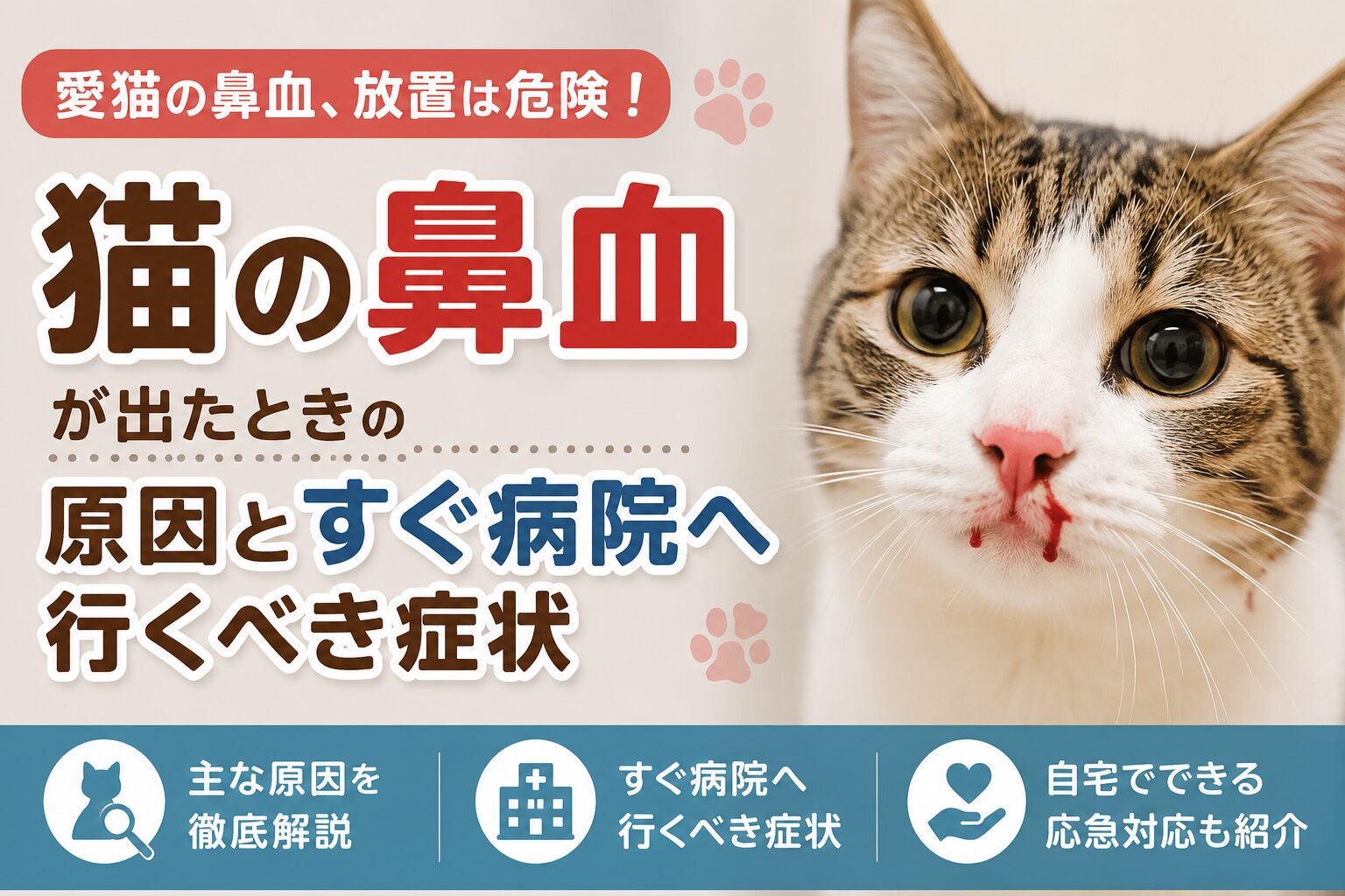 猫の鼻血が出たときの原因