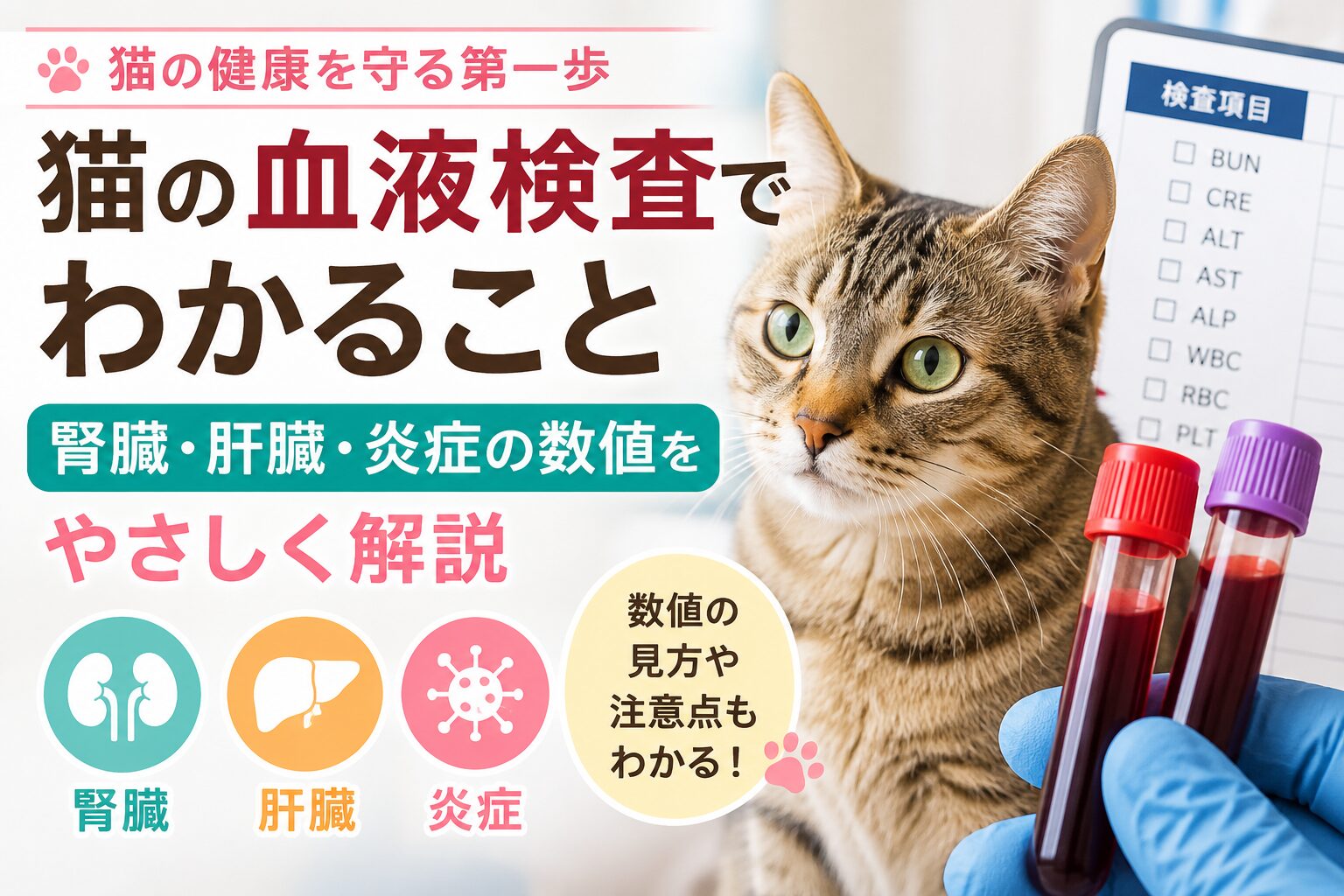 猫の血液検査でわかること
