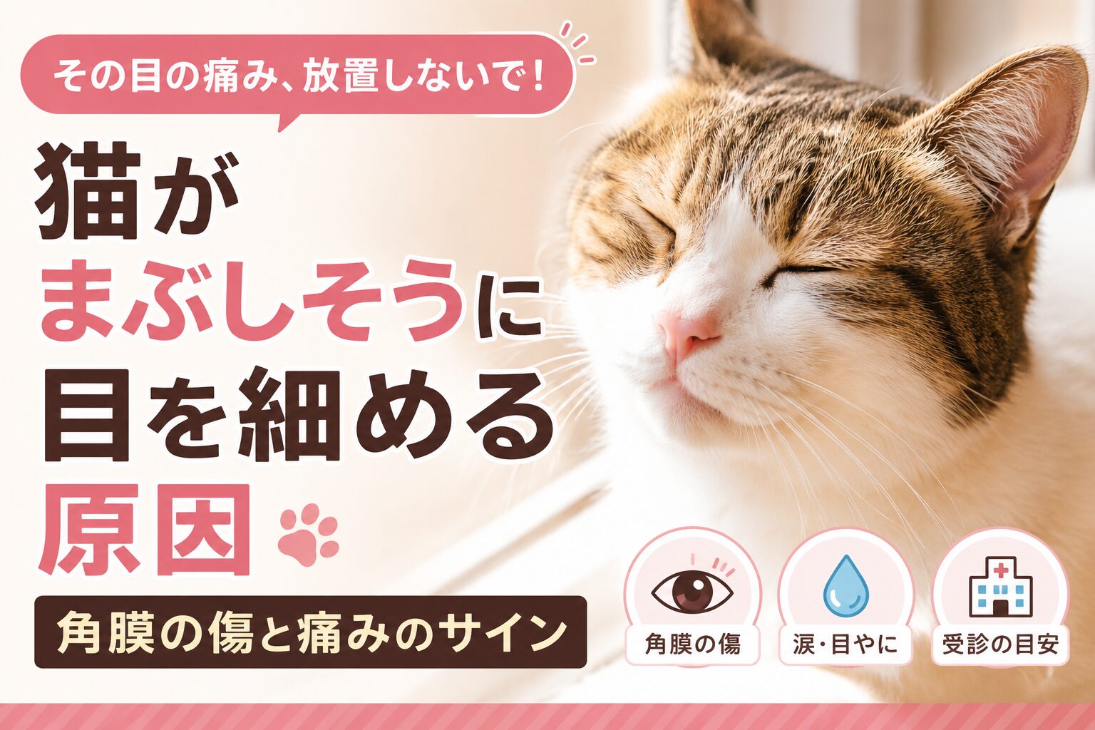 猫がまぶしそうに目を細める原因