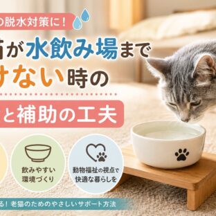 老猫が水飲み場まで行けない時の配置と補助の工夫｜獣医師監修・実践ガイド