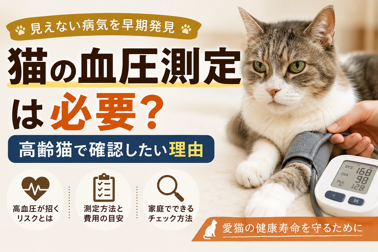 猫の血圧測定は必要?