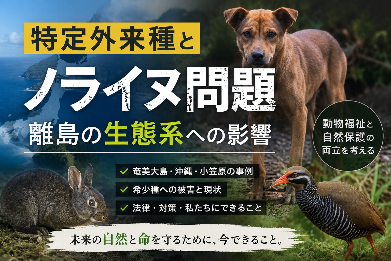 特定外来種とノライヌが離島の生態系を壊す
