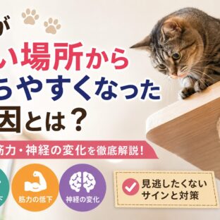 猫が高い場所から落ちやすくなった原因｜視力・筋力・神経の変化を徹底解説