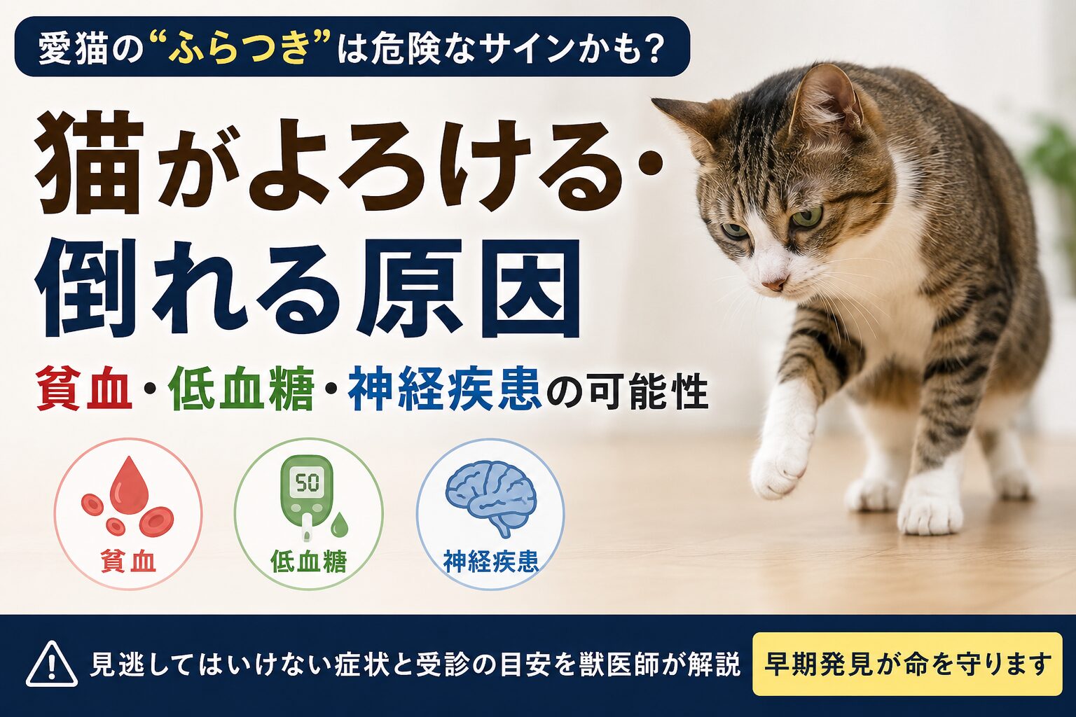 猫がよろける・倒れる原因