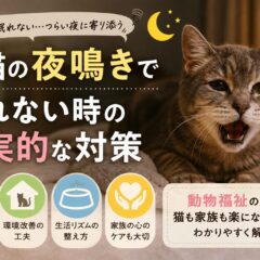 老猫の夜鳴きで眠れない夜が続く時——原因から現実的な対策まで徹底解説