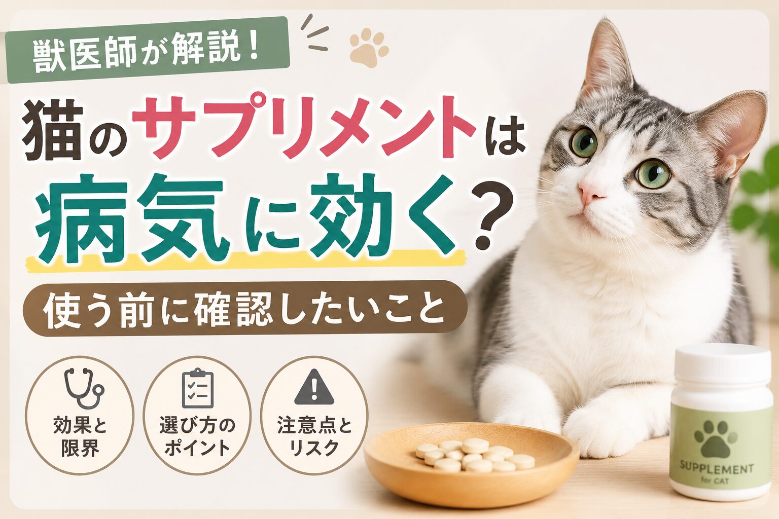 猫のサプリメントは病気に効く?