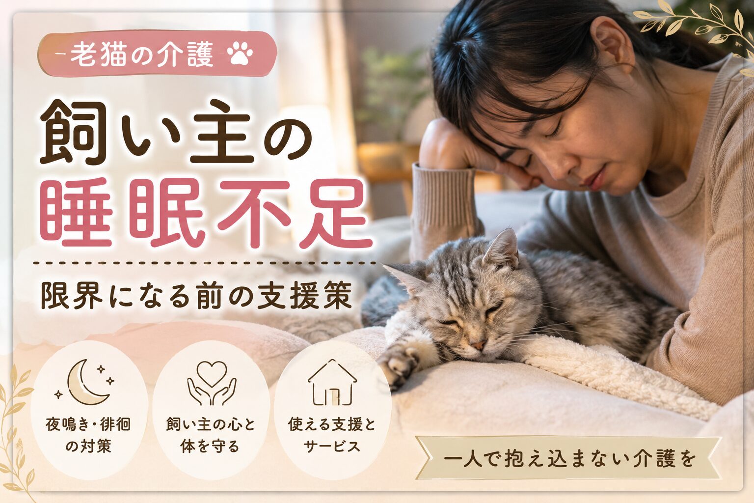 老猫の介護と飼い主の睡眠不足