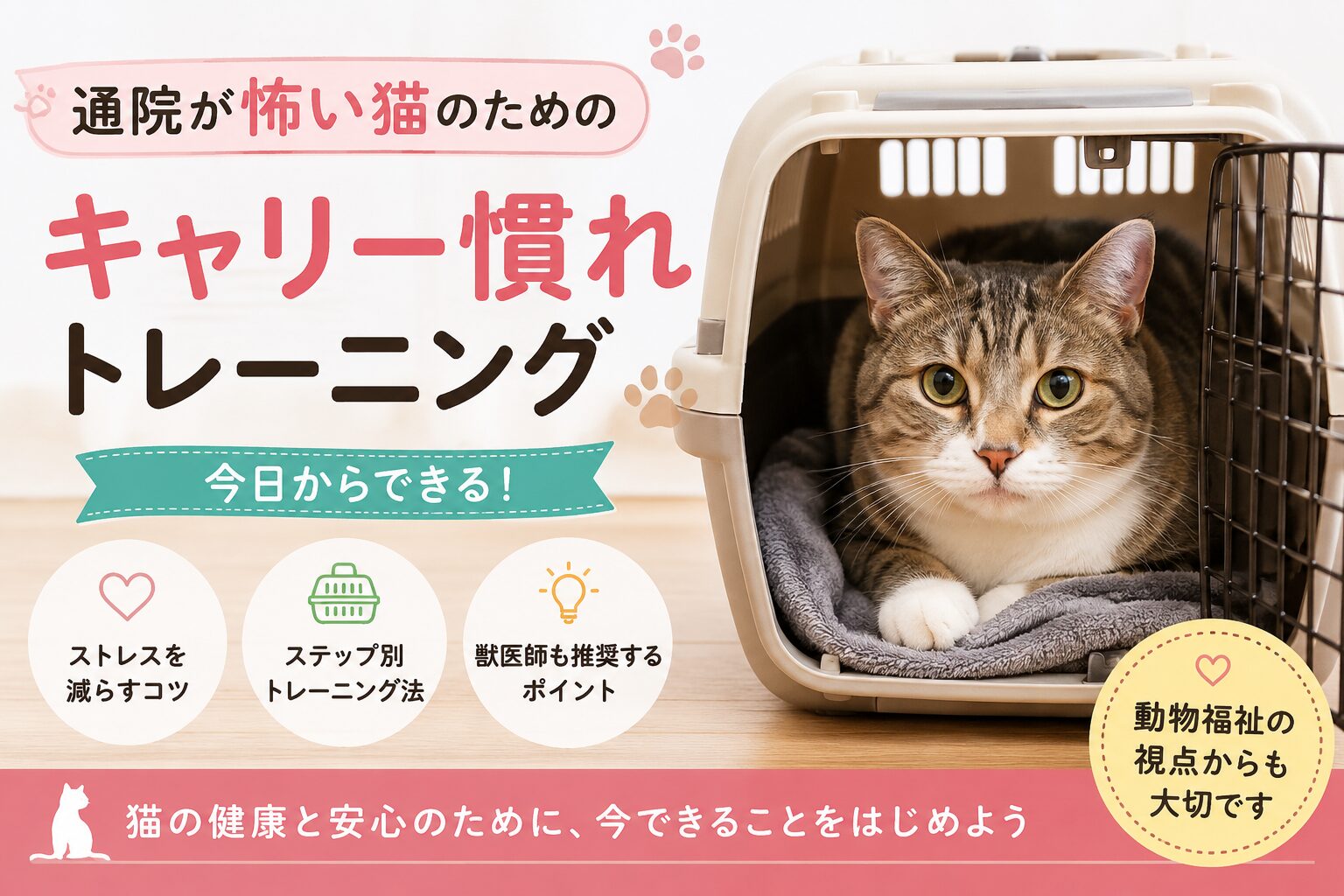 猫の通院が怖い子のためのキャリー慣れトレーニング