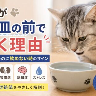 猫が水皿の前で鳴く理由｜飲みたいのに飲めない時のサインと正しい対処法