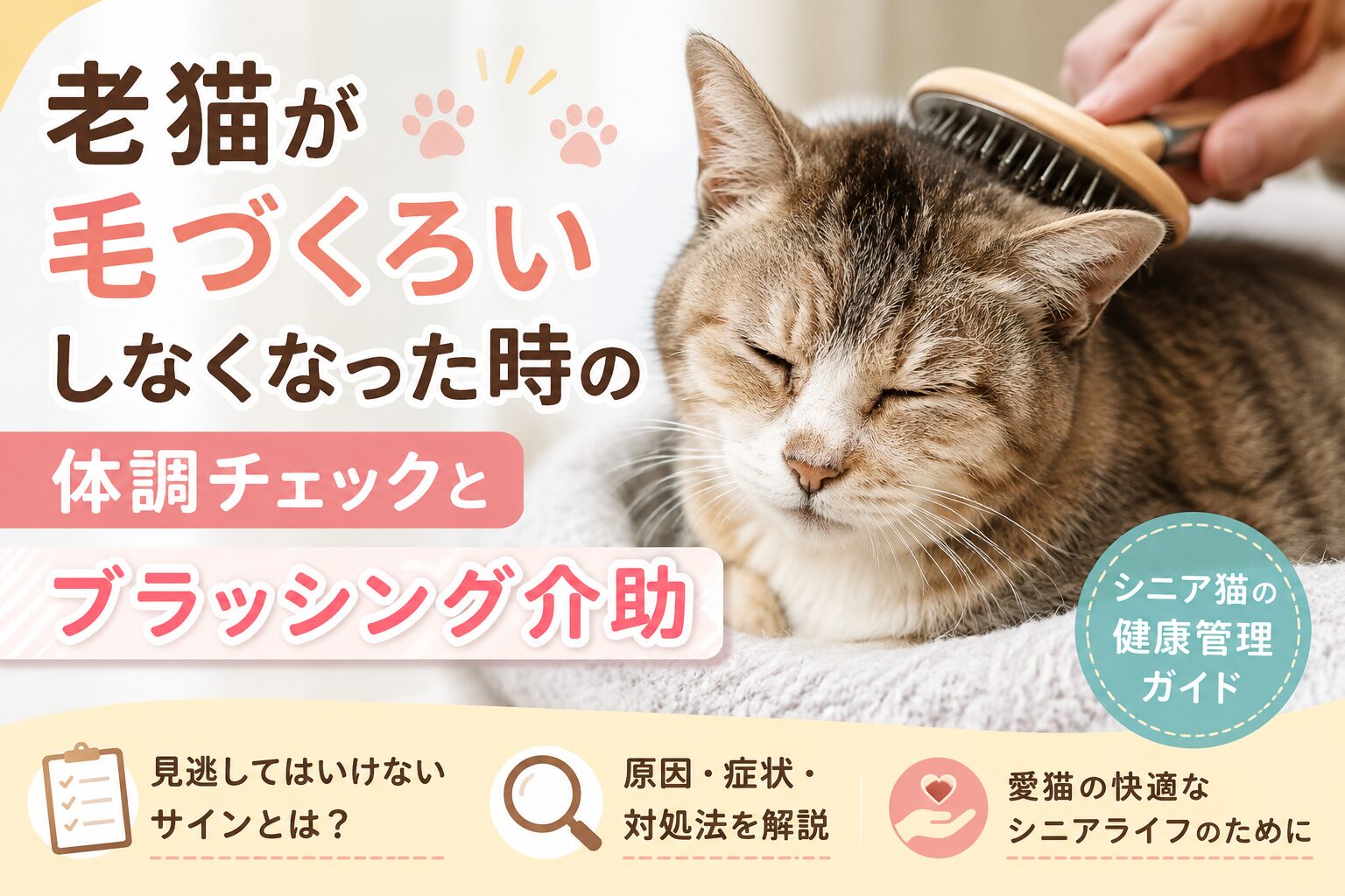 老猫が毛づくろいしなくなった…それはSOSサイン