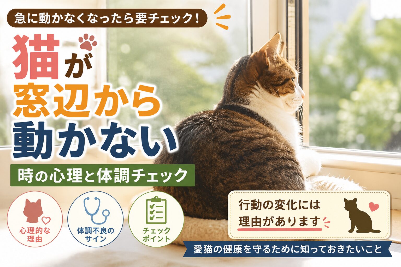 猫が窓辺から動かない