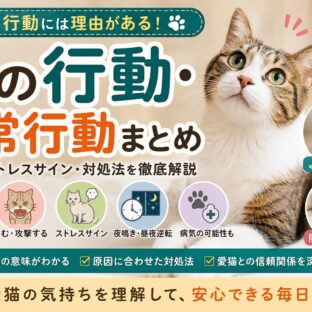 猫の行動・異常行動まとめ｜鳴く・噛む・隠れる・粗相・ストレスサインまで