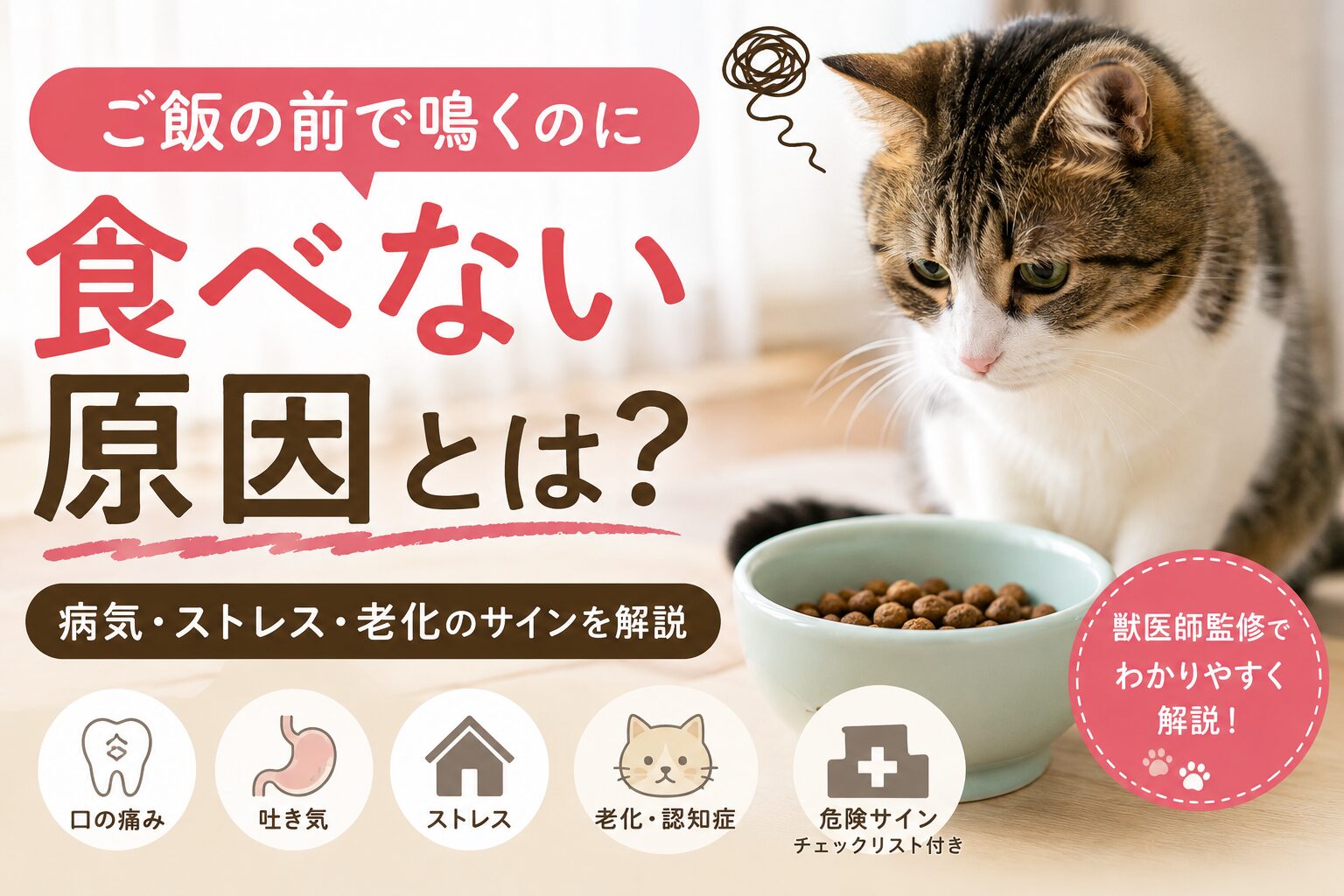 猫がご飯の前で鳴くのに食べない