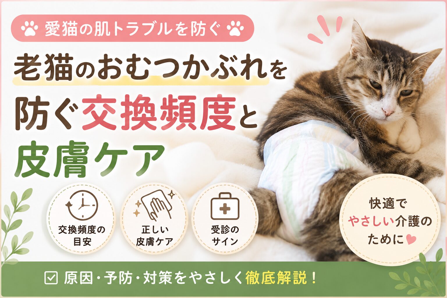 老猫のおむつかぶれを防ぐ