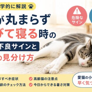猫が丸まらず伸びて寝るのはなぜ？体調不良のサインと暑さの見分け方を徹底解説
