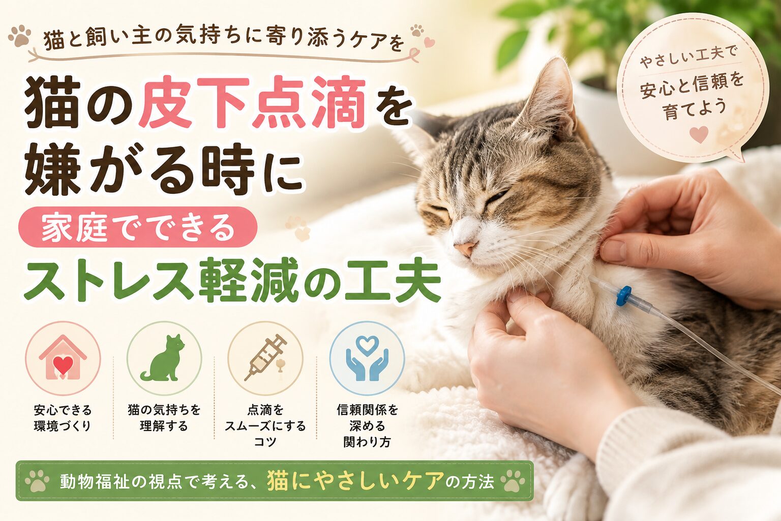 猫が皮下点滴を嫌がるときに家庭でできるストレス軽減