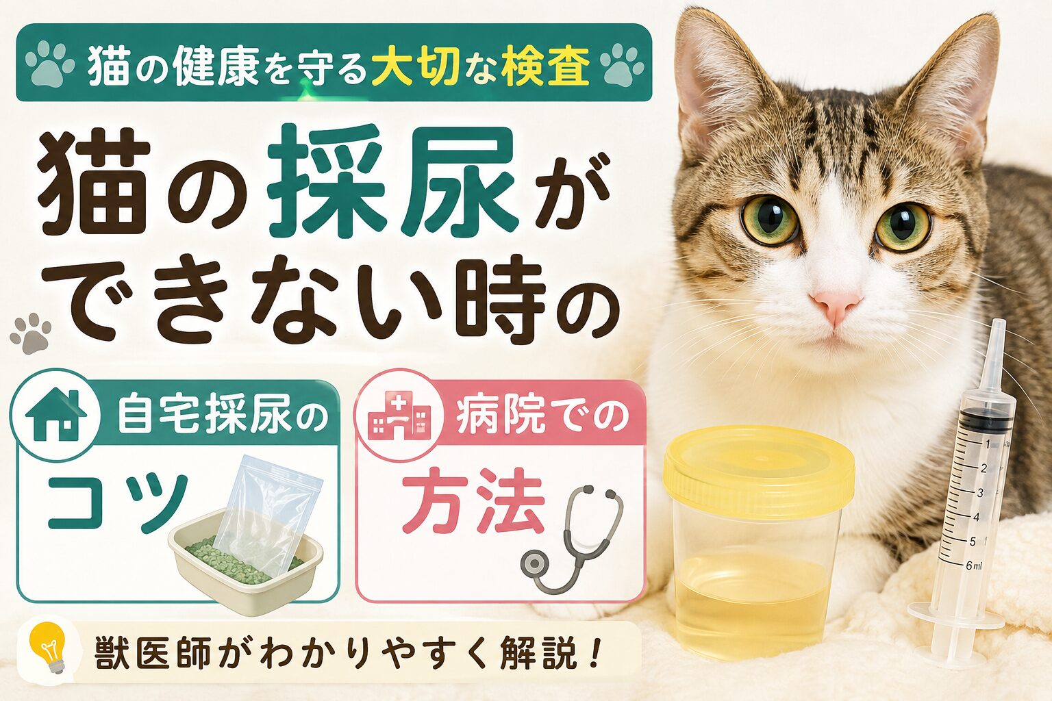 猫の採尿ができない時の対処法