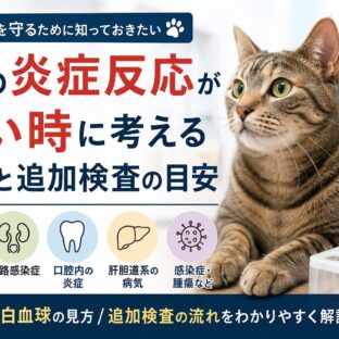 猫の炎症反応が高いと言われたら?考えられる病気と追加検査の目安