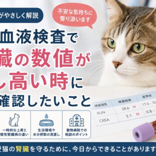 猫の血液検査で腎臓の数値が少し高いときにまず確認したいこと